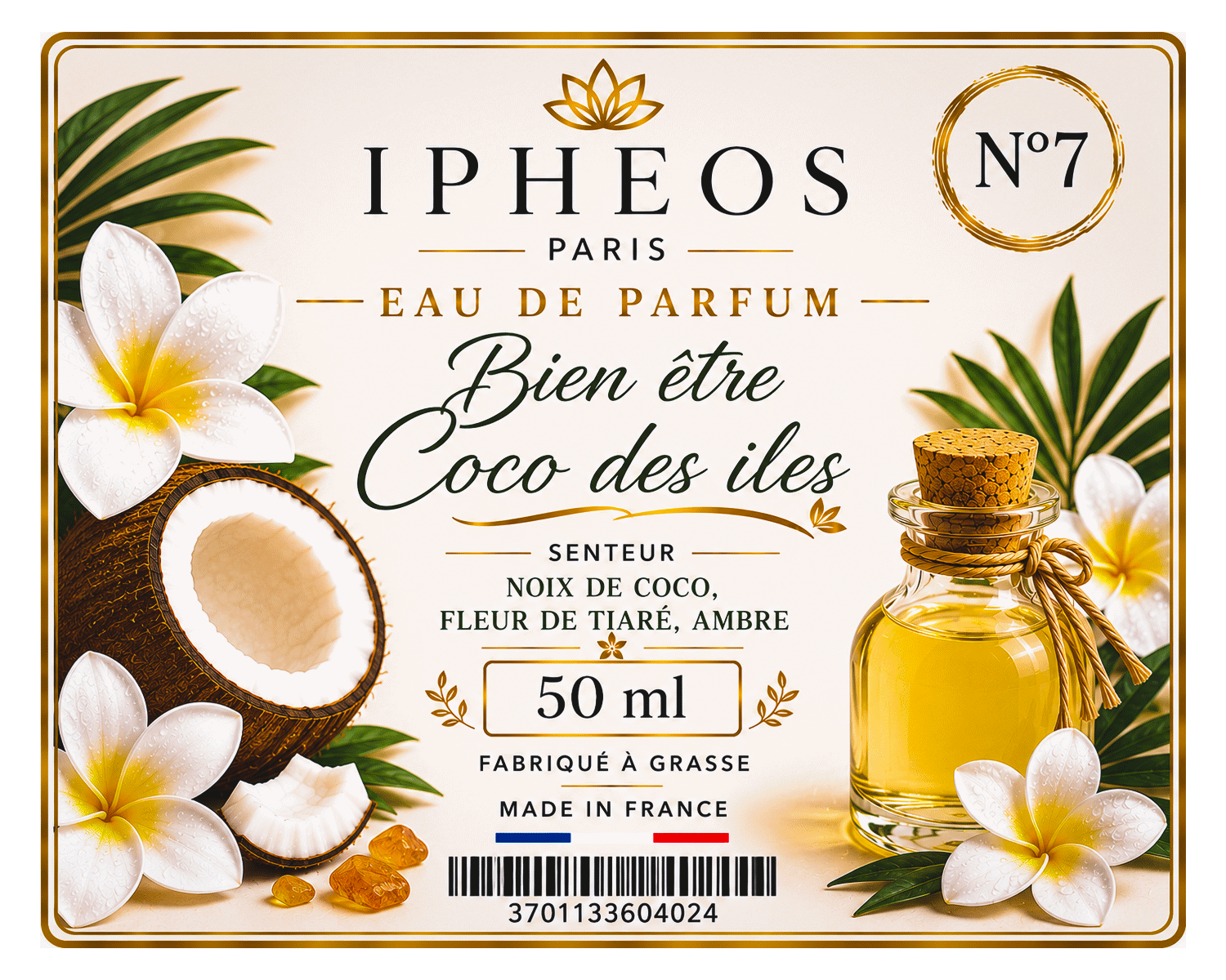 Eau de parfum bien-être COCO - noix de coco, fleur de thiaré, ambre